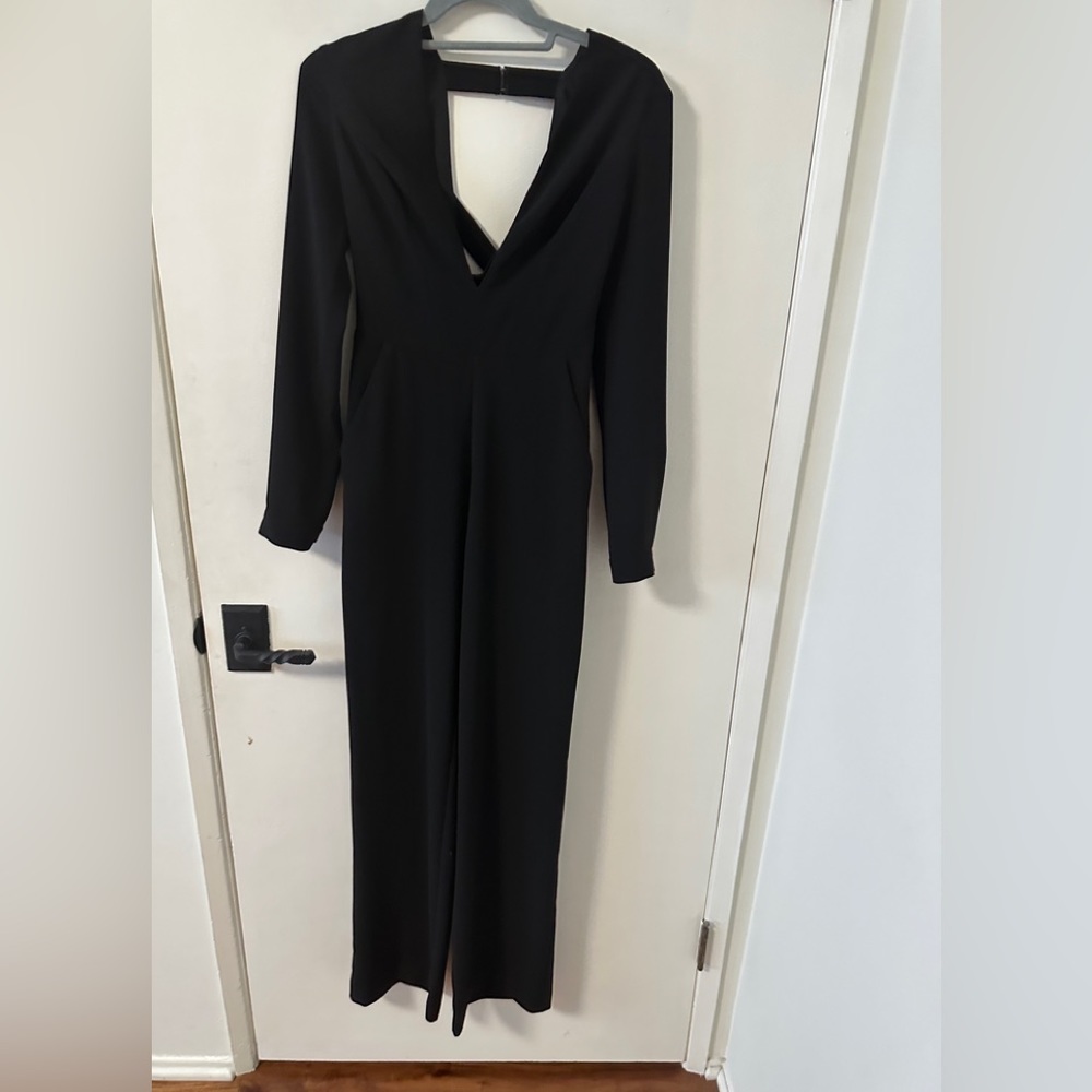 Bebe x Naven Black Long Sleeve Criss Cross Jumpsuit - Picture 3 of 10